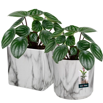 Keramický mramorový květináč 12 cm sada 2 ks.