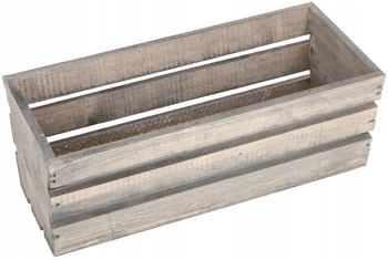 Dřevěný balkonový truhlík na květiny bylinky šedý 40 cm kotarbau