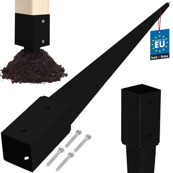 Základna sloupu zapuštěná do země ocel černá 70x70x750 mm