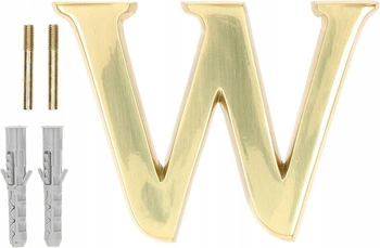 Písmeno "w" pro výšku domovních dveří z mosazi  10 cm