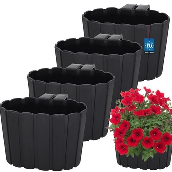 Květináč balkónový antracit 150 MM Sada 4 ks..