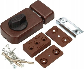 Zámek šroubu horních dveří 60 mm hnědý