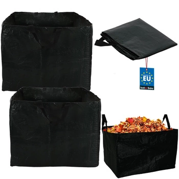 Zahradní koš na listí trávu obdélníkový zelený 120 l sada 2 ks.