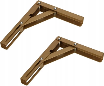 Sklopný roh pro polici 200 mm rozkládací  2 ks - Barva zlatá