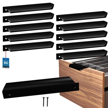 Uchyt nábytkový hliníkový černý mat 128/148 mm sada 10 ks.