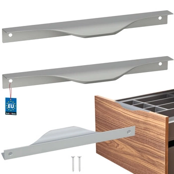 Hranatá nábytková úchytka moderní hliník stříbrná 192 mm sada 2 ks.