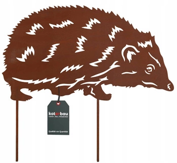 Figurka ježka zahradní dekorace kovová rezavá