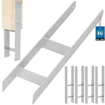 Základna sloupu h pro zabetonování pozinkovaná stříbrná 140 mm sada 4 ks.