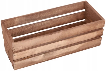 Dřevěný balkonový truhlík na květiny hnědý 40 cm kotarbau