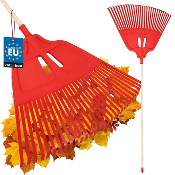 Vějířové hrábě na listí 68 cm + dřevěná násada 1,5 m