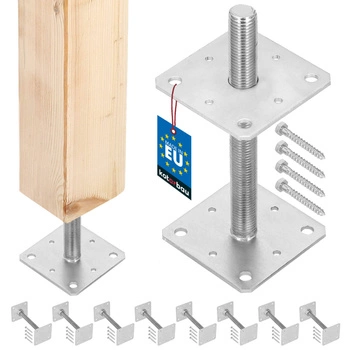 Podstavec sloupu šroubovací nastavitelný tyč m24 110x110x250 mm sada 8 ks.