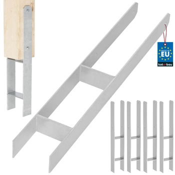 Základna sloupu h pro zabetonování pozinkovaná stříbrná 90 mm sada 4 ks.