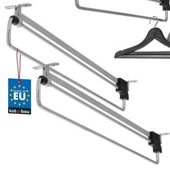 Šatní výsuvný věšák na košile stříbrný 450 mm sada 2 ks.