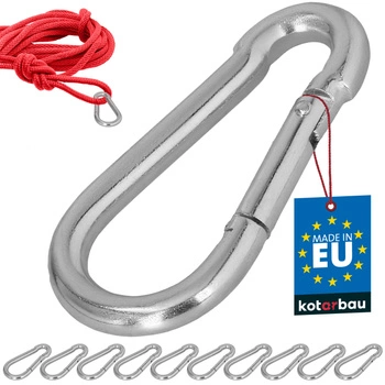 Hasičský karabina pro houpačky lana sítě kovová 90 mm sada 10 ks.