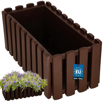 Květináč balkonová truhlík na zábradlí rustikální hnědý 400 mm