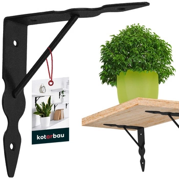 Podpěra police s výztuhou černá 15x15 cm