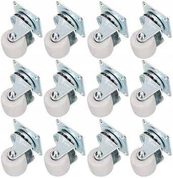 30 mm nábytková otočná kolečka s gumovými ložisky - 12 ks.