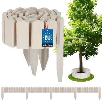 Zahradní plot palisádový dřevěný obrubník hnaný bílá 200x10 cm