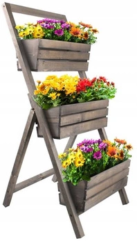 Zahradní záhon 3 balkonové květináče šedé 105 cm kotarbau hnědá