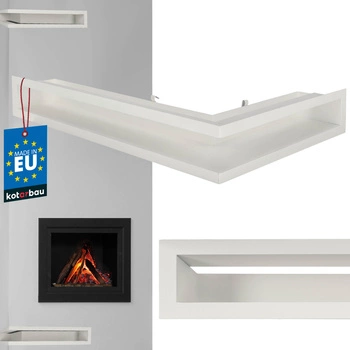 Luft rohová levá krbová mřížka bílá ocelová 60x40 cm