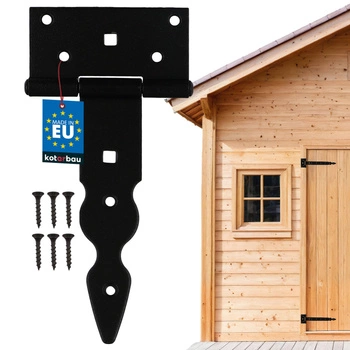 Závěs t pro dveře okenic altánů černý 150 mm