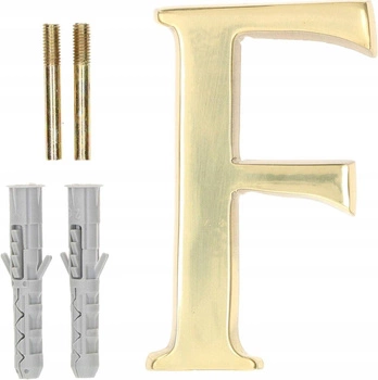 Písmeno pro výšku domovních dveří "f" 10cm mosazné