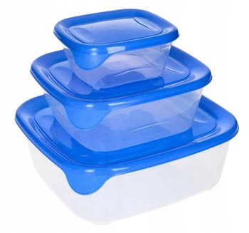 Snídaňový box obalová krabička lunch box set 3 ks - Barva transparentní