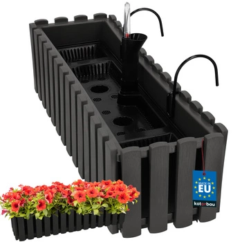 Květináč balkónový šedý na zábradlí 600 MM