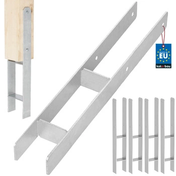 Základna sloupu h pro zabetonování pozinkovaná stříbrná 80 mm sada 4 ks.