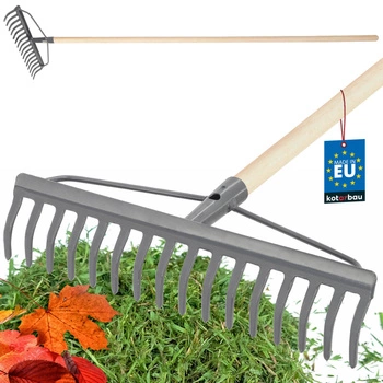 Kovové zahradní hrábě se 16 zuby a násadou 154 cm kotarbau