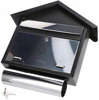 Poštovní schránka ocelová trubka na dopisy noviny - Barva černá