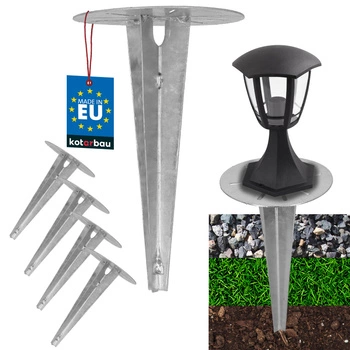 Podstavec pro zahradní svítidla zapuštěný do země kotevní 190 mm sada 4 ks.