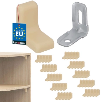 Komandorek nábytková úhlová konzola s víčkem javor sada 50 ks.