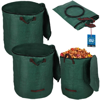 Zahradní koš na listí trávu kulatý na zip 270 l sada 2 ks.