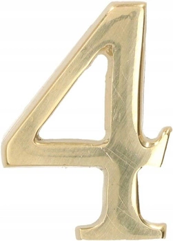 Číslo domu "4" číslo dveří 5 cm mosazné