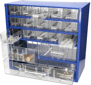 Dílenský organizér modulární knihovna 18 zásuvek