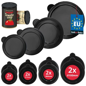 Poklička na plechovku víčko 100/84/73/65 mm sada 8 ks.