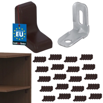 Komandorek nábytková úhlová konzola s víčkem wenge sada 100 ks.