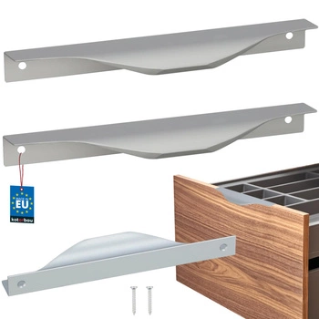 Hranatá nábytková úchytka moderní hliník stříbrná 160 mm sada 2 ks.
