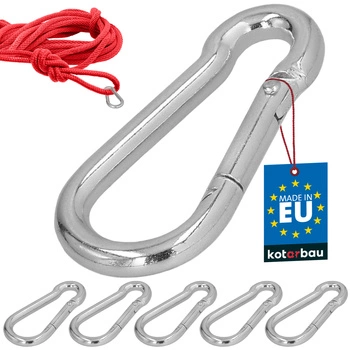 Hasičský karabina pro houpačky lana sítě kovová 50 mm sada 5 ks.