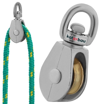 Jednoduchá poniklovaná kabelová kladka 3/4" fi 5 mm