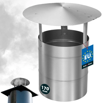 Stříška kouřová na komínové potrubí pozinkovaná stříbrná 170 mm