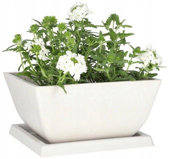 Kompozitní květináč s podstavcem 127 mm bílý kotarbau