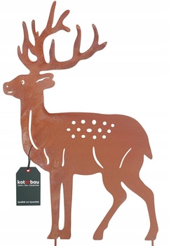 Figurka jelena kovový ornament zahradní rez hnědá