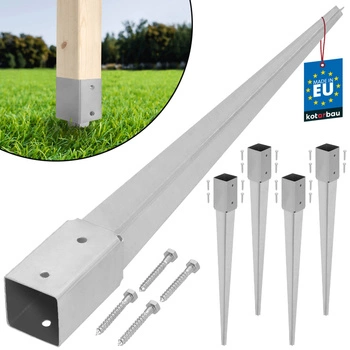 Podstavec pod sloup kotevní do země ocelový 70x70x750 mm sada 4 ks.