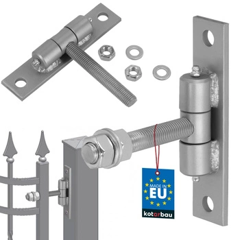 Závěs brány s maznicemi šroubovací stříbrný fi 16 mm