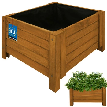 Zahradní květináč na terasu venkovní dřevěný dub 50x50cm