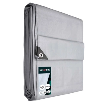 Plachta ochranná pevná silná univerzální stříbrná 200 g/m2 6x12 m