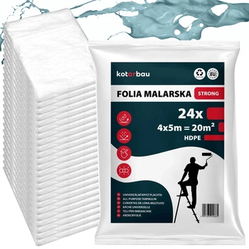Malířská fólie tenká transparentní 4x5 m sada 24 ks.