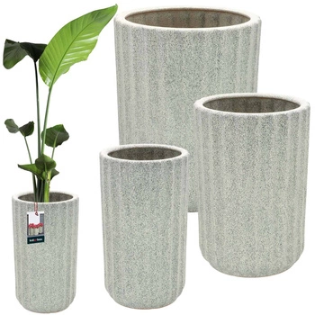 Keramický květináč s odtokem pro květiny sada 3 ks.